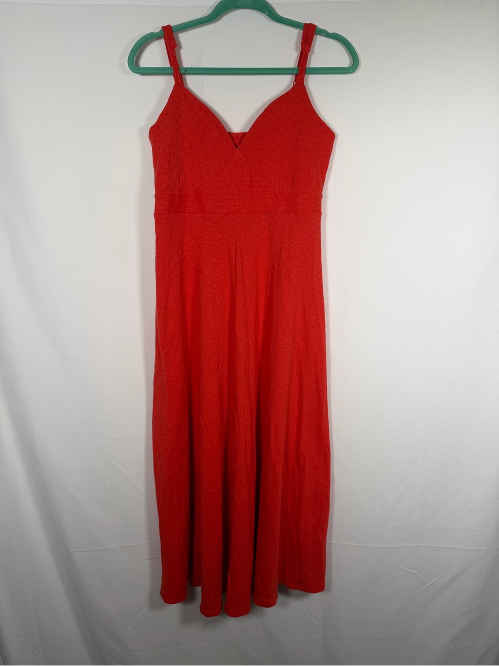 Ingrid & Isabel Bold Red/Orange Babydoll Midiโ Dress with V-Neck